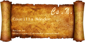 Csurilla Nándor névjegykártya
